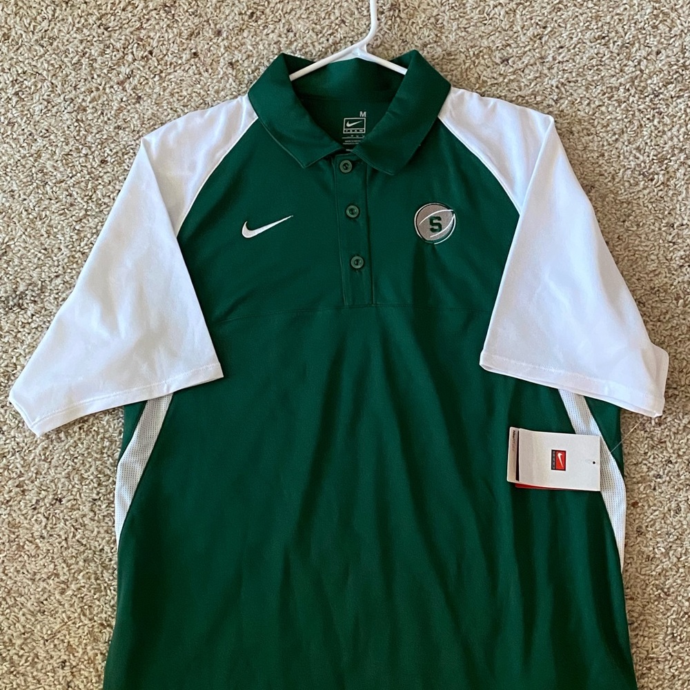 NIKE DRY FIT MICHIGAN STATE BASKETBALL POLO SZ MEDIUM